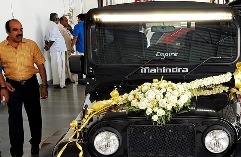 A customer's vehicle ready for handover at Apple Car Rentals in Trivandrum