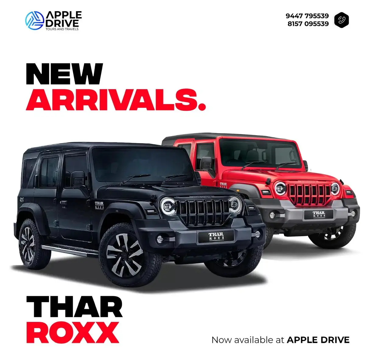 Mahindra Thar Roxx for rent in Kerala