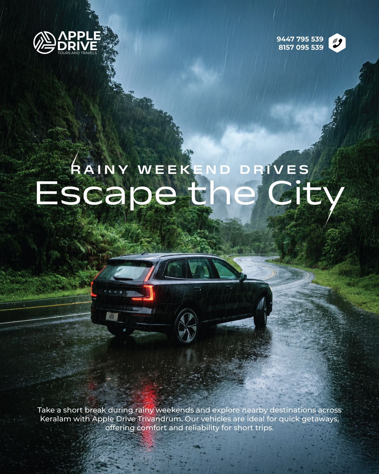 Monsoon Car Rental Kerala – Self Drive & Chauffeur Cars | Apple Car Rentals